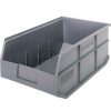 Containers & Organizers * | Quantum Storage Systems Quantum Plastic Stacking And Hanging Shelf Bin Ssb465 11"W X 18"D X 7"H, Gray Pkg Qty 6