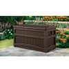 Containers & Organizers * | Suncast Dbw7500 Outdoor Deck Box With Seat And Rollers 73 Gallon 46"L X 23-5/8"W X 25-1/2"H Mocha