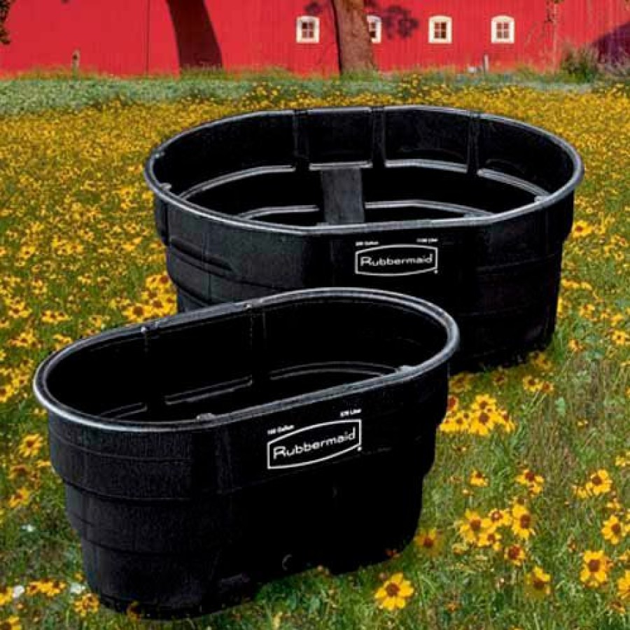 Containers & Organizers * | Rubbermaid Black Commercial Stock Tank, 300 Gallon Capacity