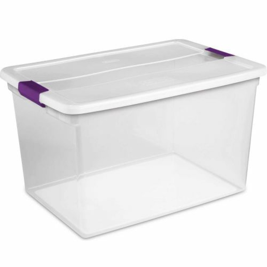 Containers & Organizers * | Sterilite Clearview Storage Box With Latched Lid 17571706 66 Qt. 23-5/8"L X 16-3/8"W X 13-1/4"H Pkg Qty 6