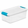 Containers & Organizers * | Sterilite 6 Quart 14928012 Clear Storage Latch Tote White Lid Blue Latches 14-1/8 X 7-5/8 X 4-7/8 Pkg Qty 12