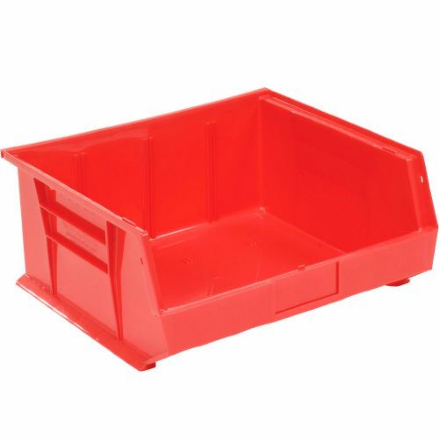 Containers & Organizers * | Global Industrial Plastic Stack & Hang Bin, 16-1/2"W X 14-3/4"D X 7"H, Red Pkg Qty 6