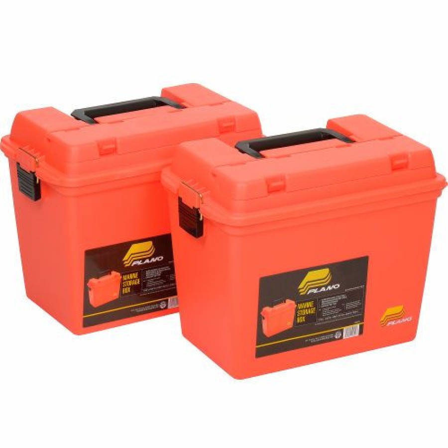 Containers & Organizers * | Plano Molding 181250 Emergency Supply Box With Tray 17"L X 10-3/8"W X 13"H, Orange Pkg Qty 2