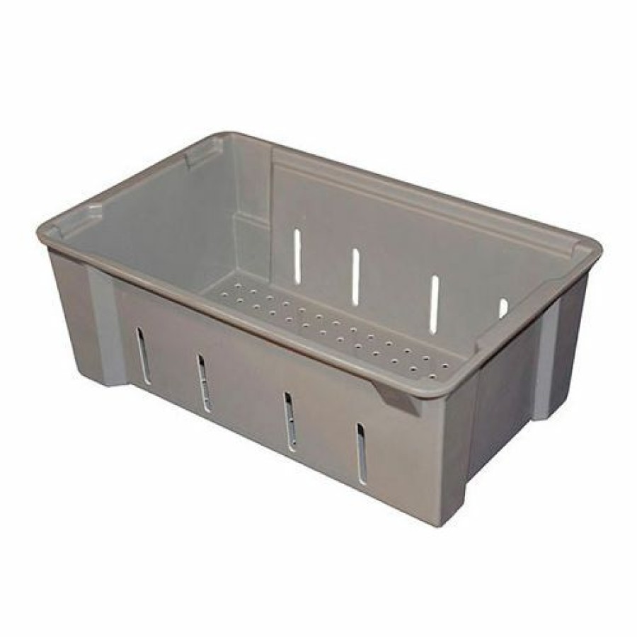 Containers & Organizers * | Mfg Tray Molded Fiberglass Toteline Nest And Stack Wash Box 705348 -17-7/8"L X 11-1/4"W X 6"H, Gray