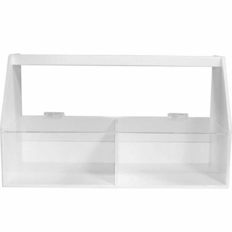 Containers & Organizers * | Trippnt White Pvc And Acrylic Double Pipette Workstation, 18"W X 7"D X 10"H