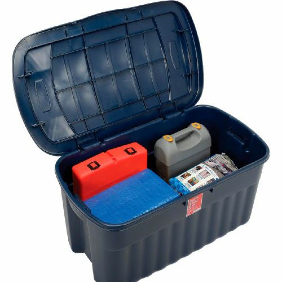 Containers & Organizers * | Rubbermaid Roughneck Jumbo Storage Tote 40 Gallon 36-7/8 21-3/16 18-5/16 Indigo Metal Pkg Qty 6