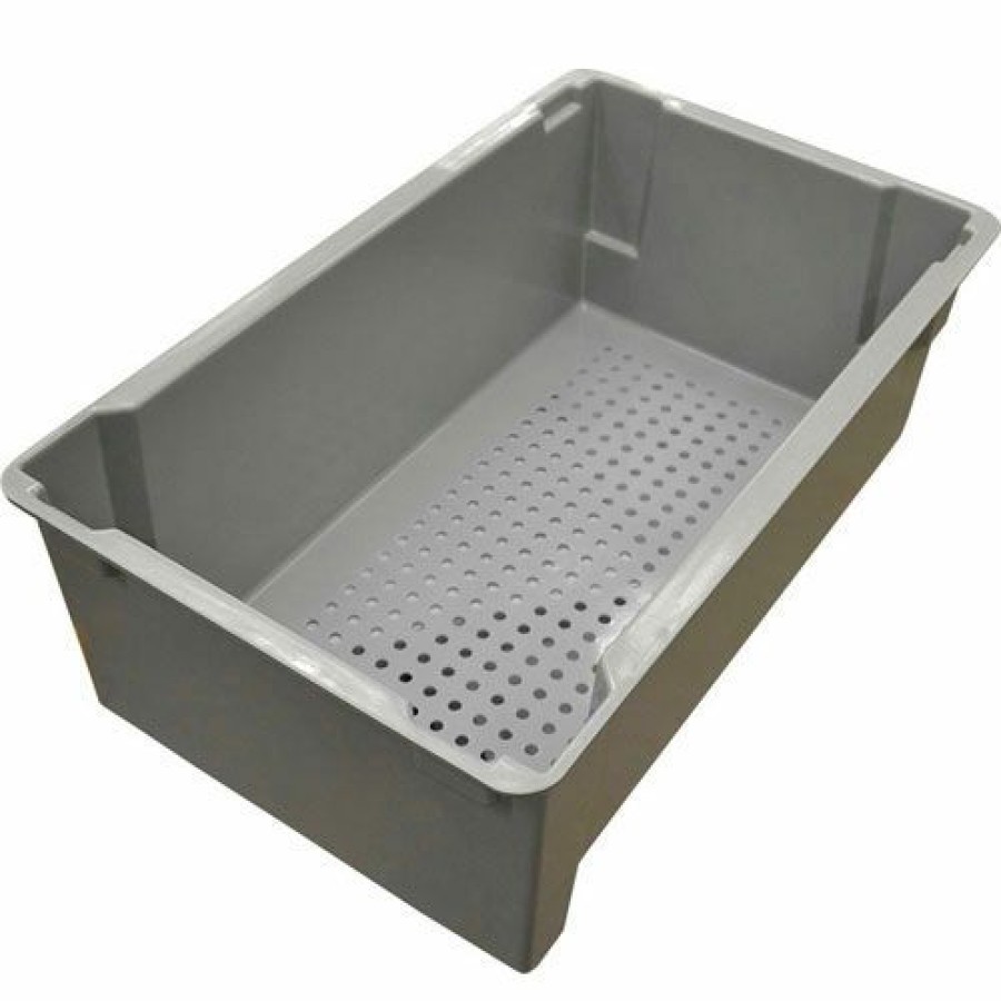 Containers & Organizers * | Mfg Tray Molded Fiberglass Toteline Nest And Stack Wash Box 705248 -24"L X 14-3/8"W X 7-3/4"H, Gray