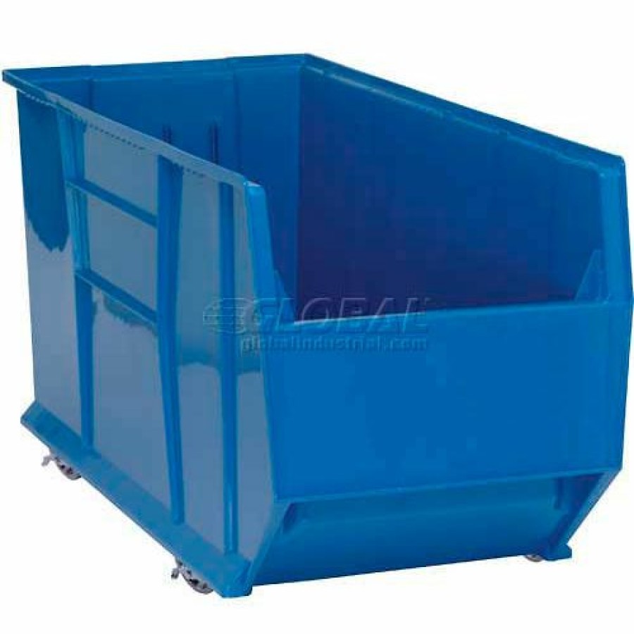 Containers & Organizers * | Quantum Storage Systems Quantum Plastic Mobile Rack Bin, 16-1/2"W X 41-7/8"D X 17-1/2"H, Blue