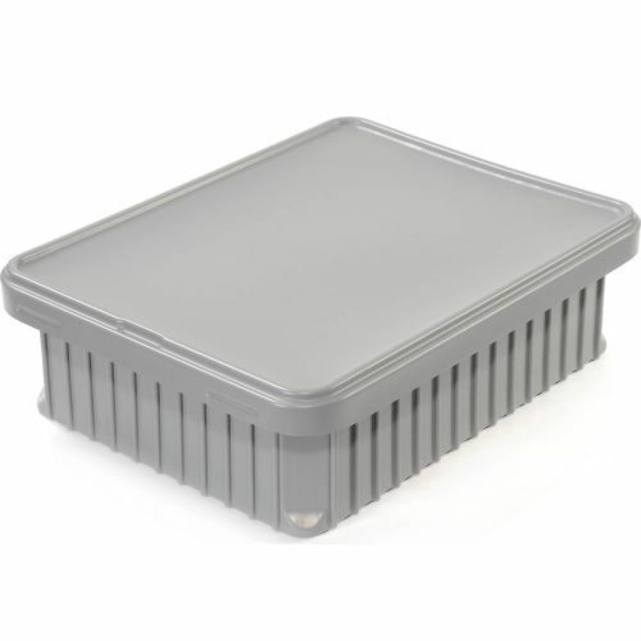 Containers & Organizers * | Dandux Dividable Stackable Plastic Box 50P0224034 24"L X 11"W X 3-1/2"H, Gray