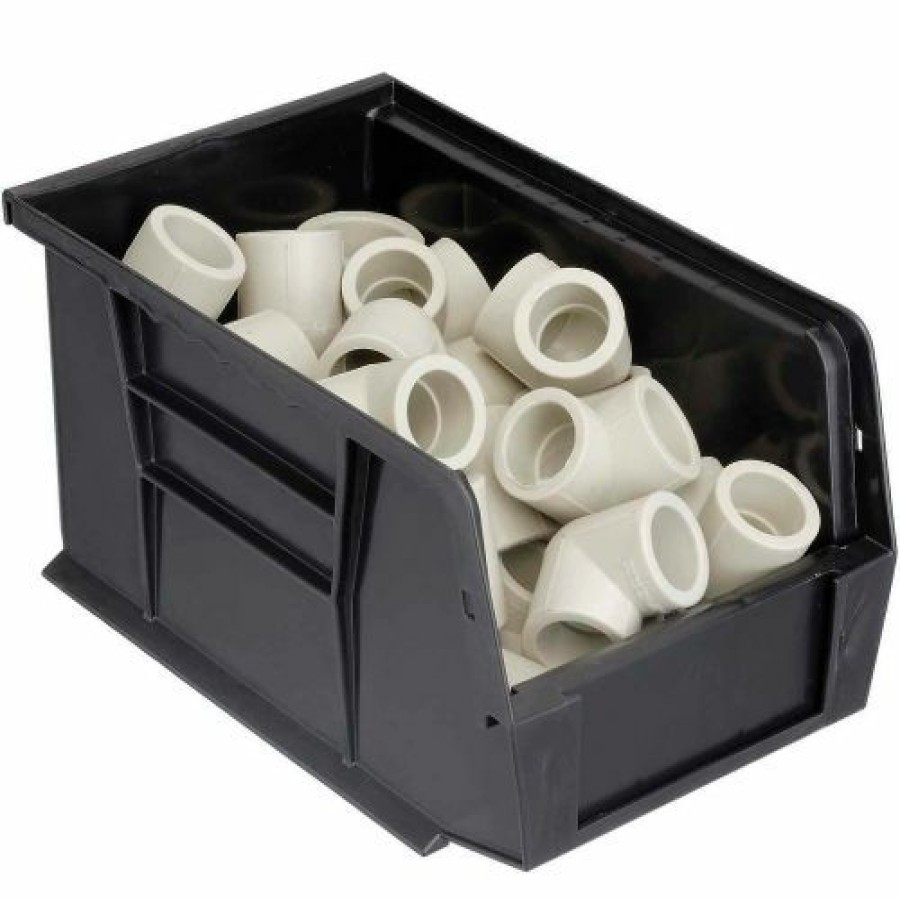 Containers & Organizers * | Plastic Stack & Hang Bin, 6"W X 9-1/4" D X 5"H, Black Pkg Qty 12