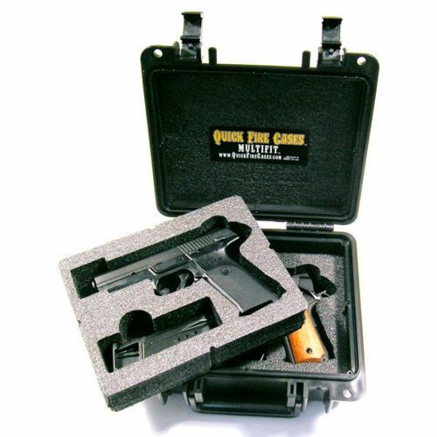 Containers & Organizers * | Quick Fire Cases Quick Fire Multifit Dual Pistol Case Qf340Bk Watertight, 10-11/16"X9-3/4"X4-13/16" Black