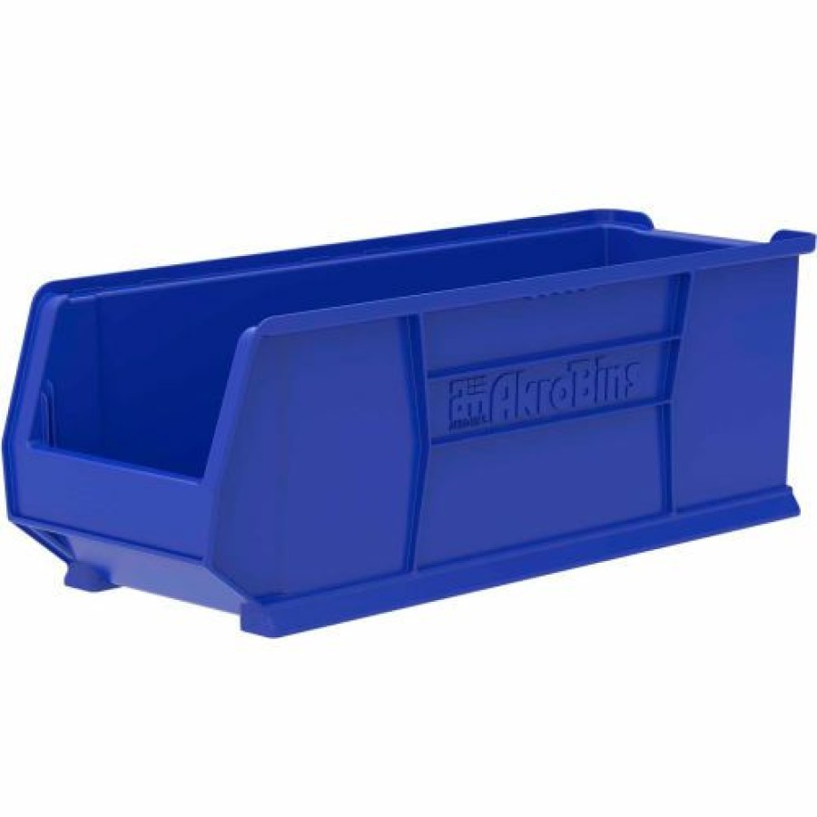 Containers & Organizers * | Akro-Mils Super-Size Akrobin Plastic Stacking Bin, 11"W X 29-7/8"D X 10"H, Blue Pkg Qty 4