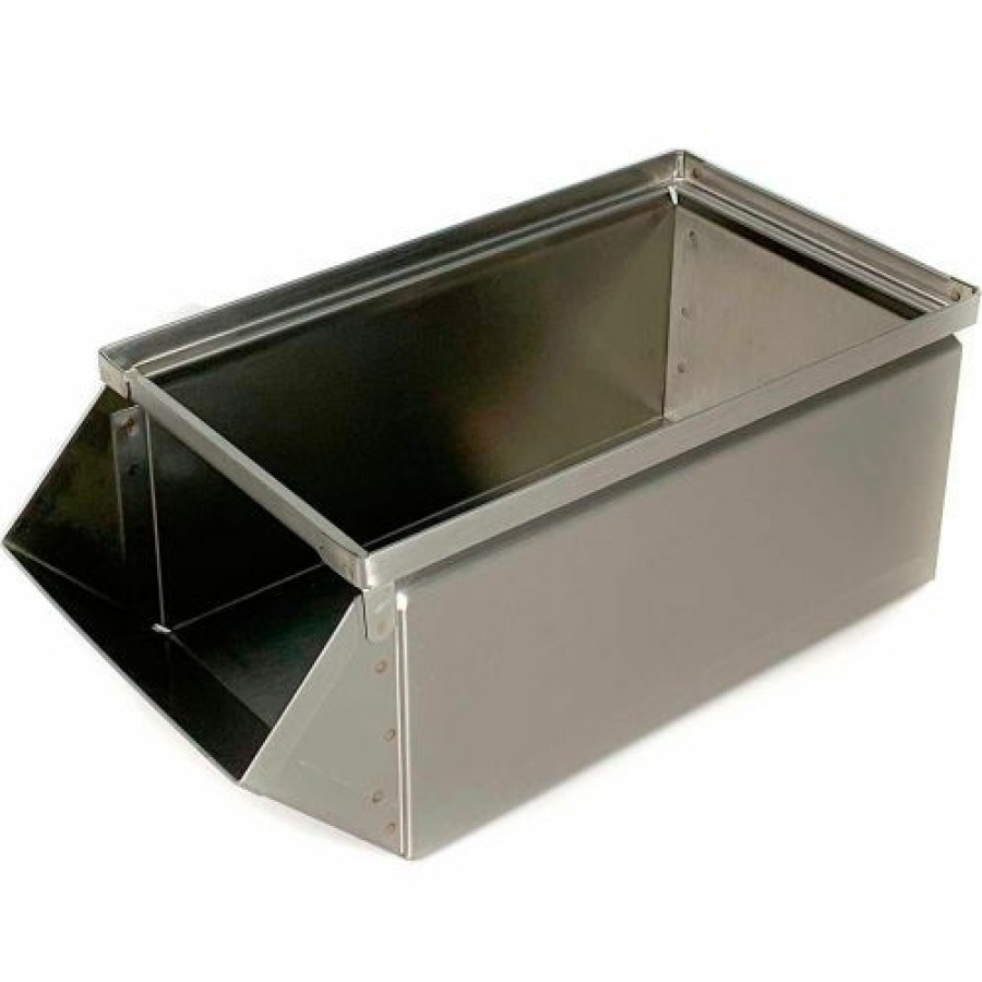 Containers & Organizers * | Stackbin Stainless Steel Stacking Hopper Front Container, 7-1/2"W X 15-1/2"D X 6"H