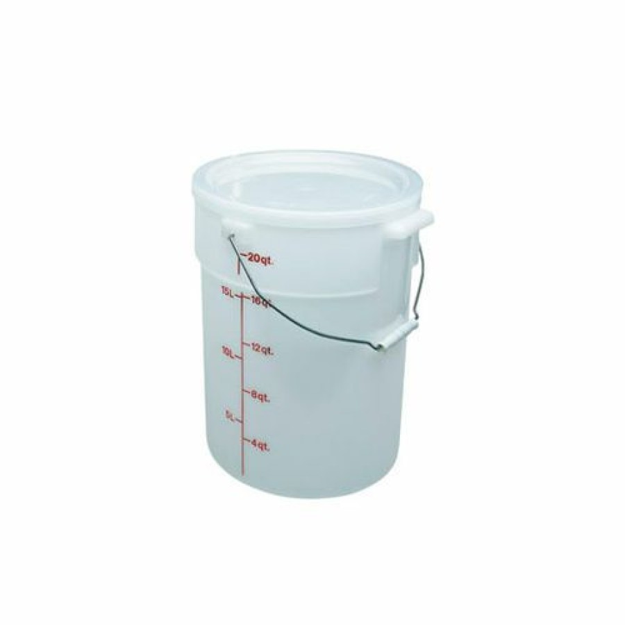 Containers & Organizers * | Cambro Pwb22148 Pail With Bail 22Qt, White Pkg Qty 6