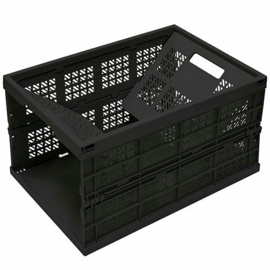 Containers & Organizers * | Shuter Plastic Mesh Folding Container 21-1/2"L X 14-3/4"W X 10-7/8"H Black Pkg Qty 5