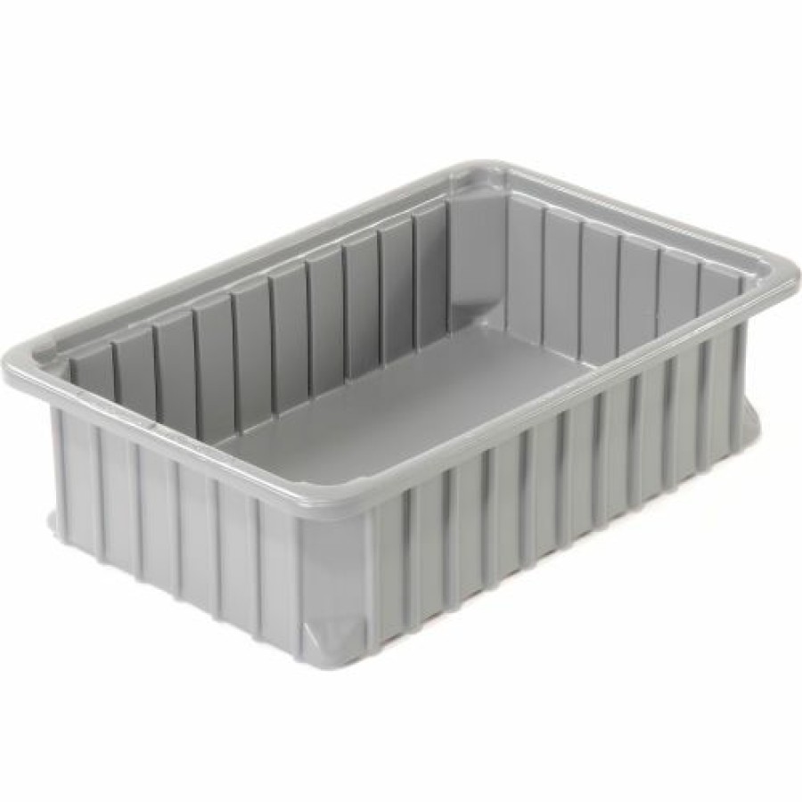 Containers & Organizers * | Dandux Dividable Stackable Plastic Box 50P0112034 16"L X 11"W X 3-1/2"H, Gray