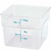 Containers & Organizers * | Winco Pcsc-12C Square Storage Container, 12 Qt, Clear, Polycarbonate Pkg Qty 12