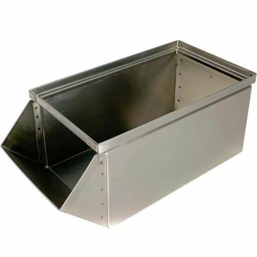 Containers & Organizers * | Stackbin Stainless Steel Stacking Hopper Front Container, 9"W X 18-3/4"D X 7-1/2"H