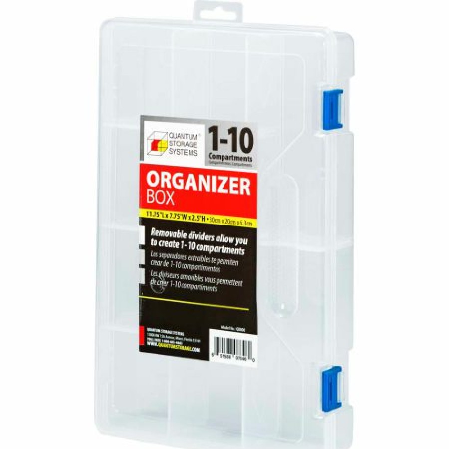 Containers & Organizers * | Quantum Storage Systems Quantum Qb800 Organizer Box 1-10 Adjustable Compartments 11-3/4"L X 7-3/4"W X 2-3/16"H Pkg Qty 6