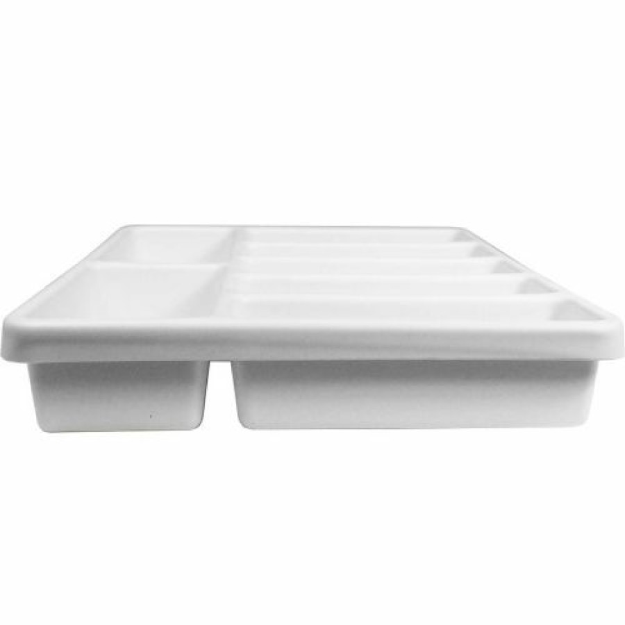 Containers & Organizers * | Trippnt White Polystyrene 7 Compartment Drawer Organizer, 17"W X 13"D X 2"H