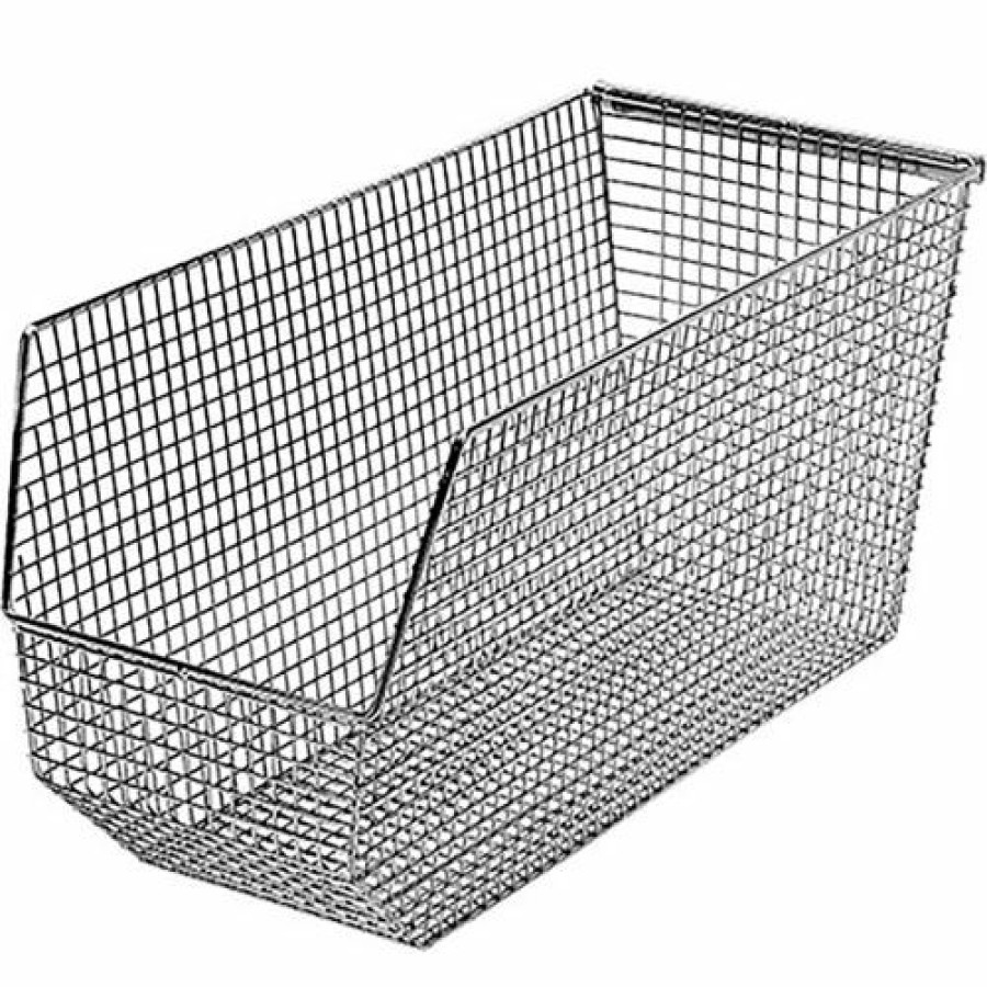 Containers & Organizers * | Quantum Storage Systems Quantum Storage 17-3/4" X 8-1/8" X 9" Wire Mesh Stack And Hang Bin, Chrome Pkg Qty 5