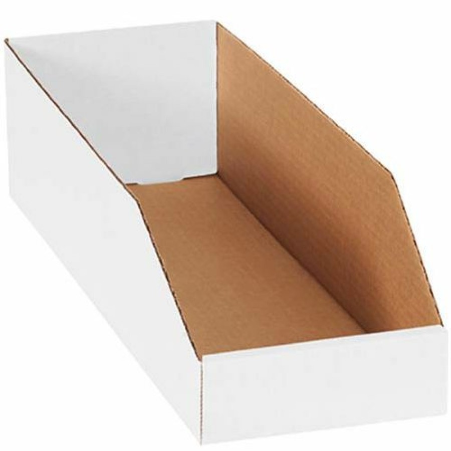 Containers & Organizers * | Global Industrial Open Top Corrugated Bin Boxes, 6"Wx18"Dx4-1/2"H, White Pkg Qty 50