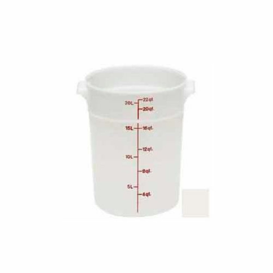 Containers & Organizers * | Cambro Rfs22148 Storage Container, Round, 22 Qt., 13-1/2" Dia. X 15"H, White, Polyethylene Pkg Qty 6