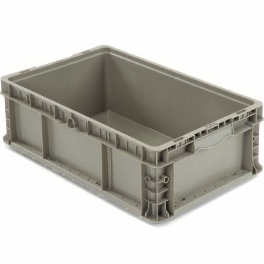 Containers & Organizers * | Global Industrial Stackable Straight Wall Container, Solid, 24"Lx15"Wx9-1/2"H, Gray