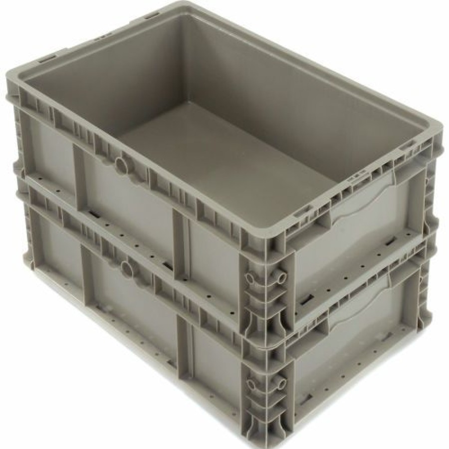 Containers & Organizers * | Global Industrial Stackable Straight Wall Container, Solid, 24"Lx15"Wx9-1/2"H, Gray