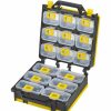 Containers & Organizers * | Shopsol 1010498 Bin Compartment Case 2 Sided, 15 Locking Bins, 26"L X 12"W X 3"H Black/Yellow