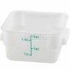 Containers & Organizers * | Winco Pesc-2 Square Storage Container, 2 Qt, White, Polycarbonate Pkg Qty 12