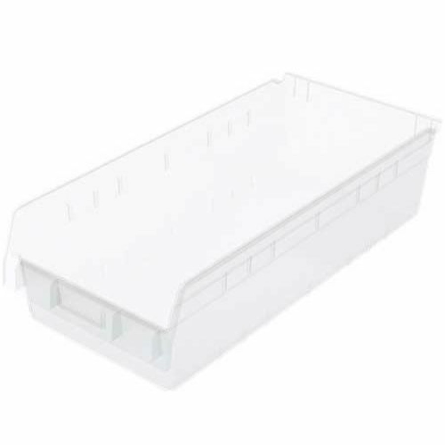 Containers & Organizers * | Akro-Mils Shelfmax Plastic Nesting Storage Shelf Bin 30014 11-1/8"W X 23-5/8"D X 6"H Clear Pkg Qty 6