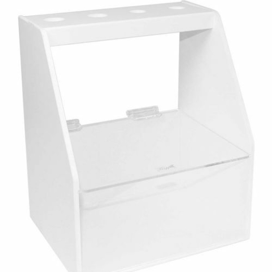 Containers & Organizers * | Trippnt White Pvc And Acrylic Single Pipette Workstation, 9"W X 7"D X 10"H