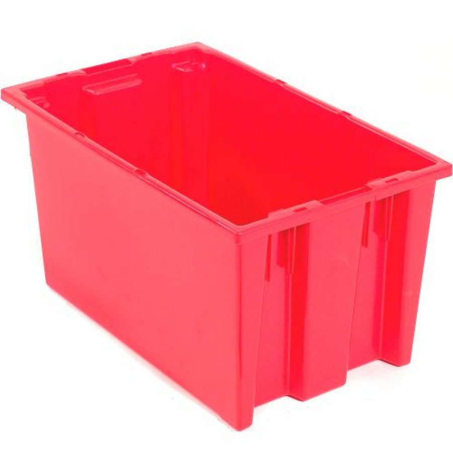 Containers & Organizers * | Akro-Mils Nest & Stack Tote 35185 18"L X 11"W X 9"H, Red Pkg Qty 6