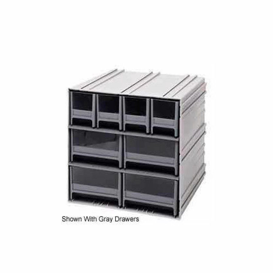 Containers & Organizers * | Quantum Storage Systems Quantum Interlocking Storage Cabinet Qic-4244 11-3/4"Wx11-3/8"Dx11"H 8 Red Drawers