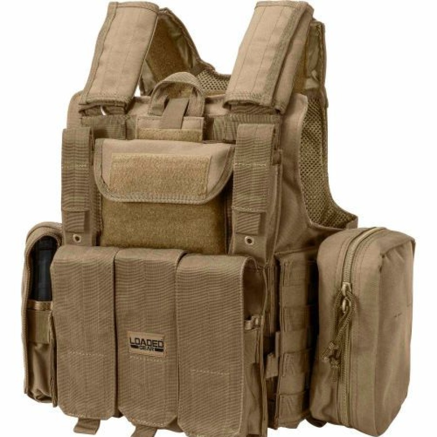 Containers & Organizers * | Barska Bi12308 Loaded Gear Vx-300 Tactical Plate Carrier Vest, Tan