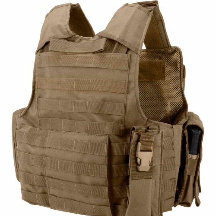 Containers & Organizers * | Barska Bi12308 Loaded Gear Vx-300 Tactical Plate Carrier Vest, Tan