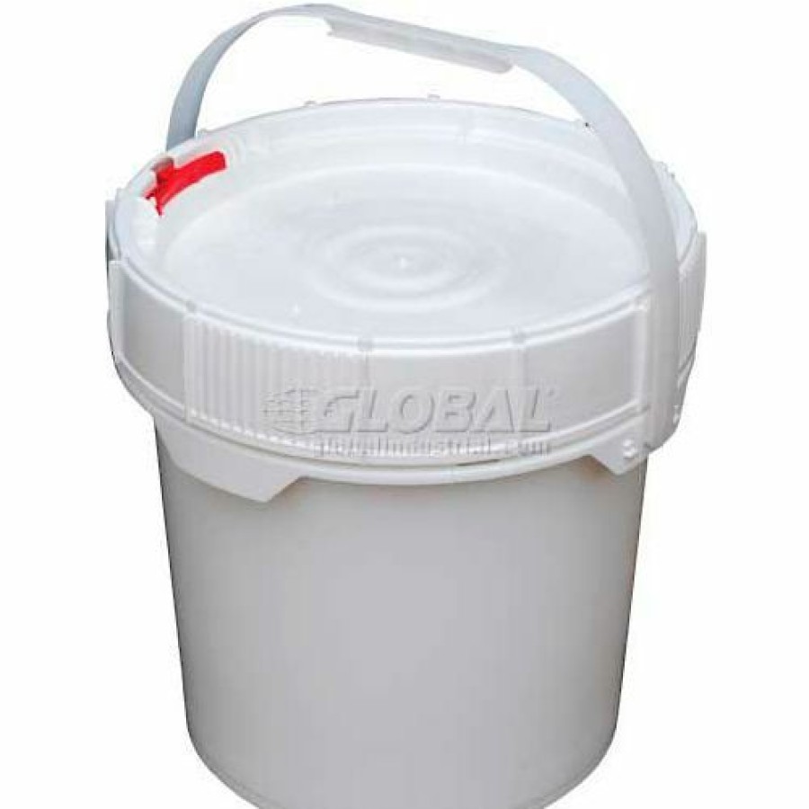 Containers & Organizers * | Vestil 3.5 Gallon Screw-Top Plastic Pail & Lid Pail-Scr-35-W White