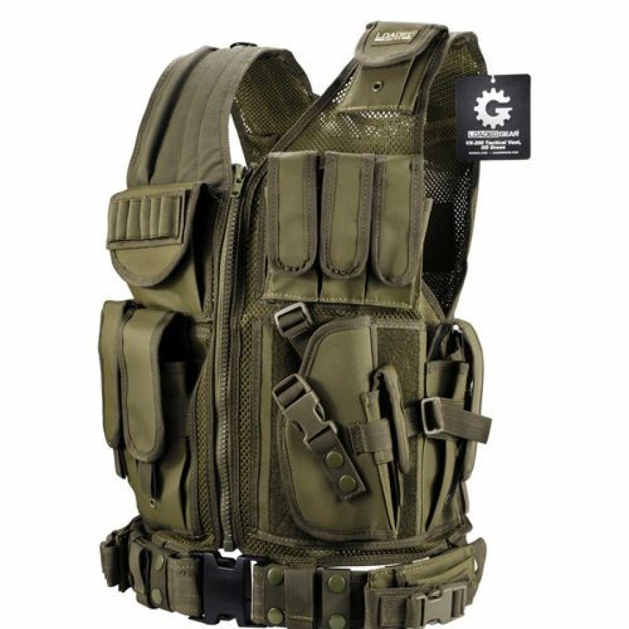 Containers & Organizers * | Barska Loaded Gear Vx-200 Tactical Right Hand Vest Bi12332 Od Green