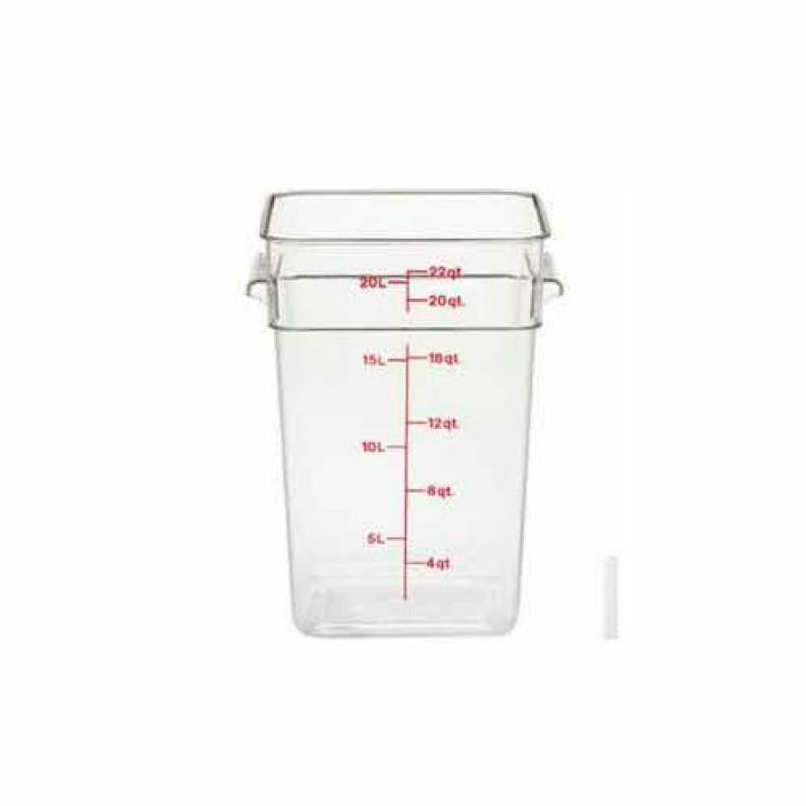 Containers & Organizers * | Cambro 22Sfscw135 Camsquare Food Container, W/Handles, 22 Qt., 11-1/4 12-1/4 15-3/4, Clear Pkg Qty 6