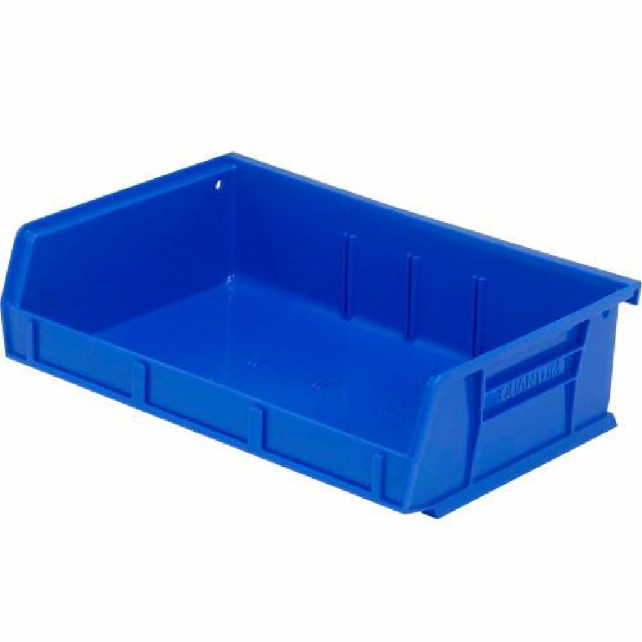 Containers & Organizers * | Quantam Storage 11"W X 7-3/8"D X 3"H Ultra Series Stack And Hang Bin, Blue, Polypropylene, 3 Slots Pkg Qty 8