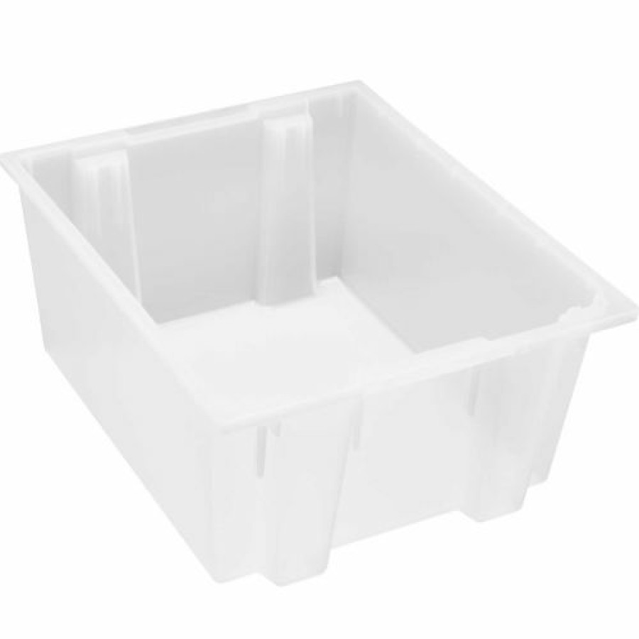 Containers & Organizers * | Quantum Storage Systems Quantam Storage Genuine Stack & Nest Tote Clear, 23-1/2"L X 19-1/2"W X 10"H, Polyprolylene Pkg Qty 3