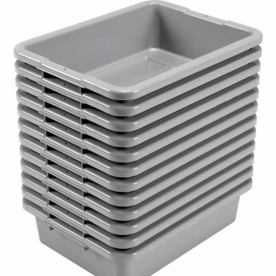 Containers & Organizers * | Global Industrial Nsf Plastic Bus Tub, 20"L X 15"W X 5"H, Gray Pkg Qty 12