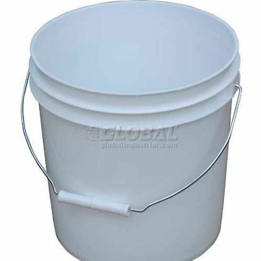 Containers & Organizers * | Vestil 2 Gallon Open Head Plastic Pail Pail-2-Pws With Steel Handle White