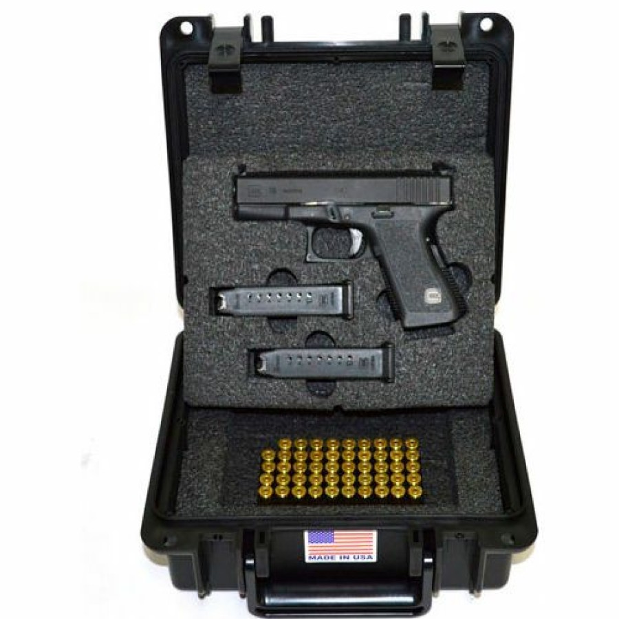 Containers & Organizers * | Quick Fire Cases Quick Fire Pistol Case With Glock Inserts Qf300Bkg2 Watertight, 10-11/16"X9-3/4"X4-13/16" Black