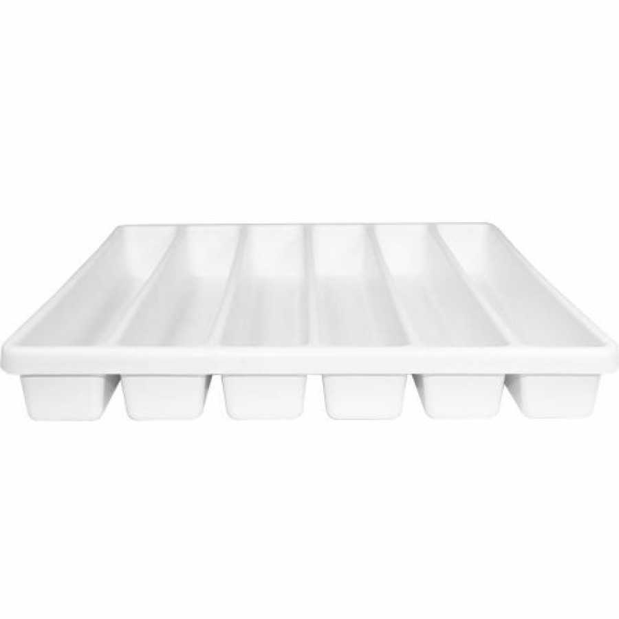 Containers & Organizers * | Trippnt White Polystyrene Big 6 Compartment Drawer Organizer, 19"W X 18"D X 2"H