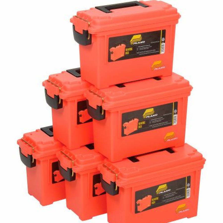 Containers & Organizers * | Plano Molding 131252 Marine Emergency Box 11-5/8"L X 5-1/8"W X 7-1/8"H, Orange Pkg Qty 6