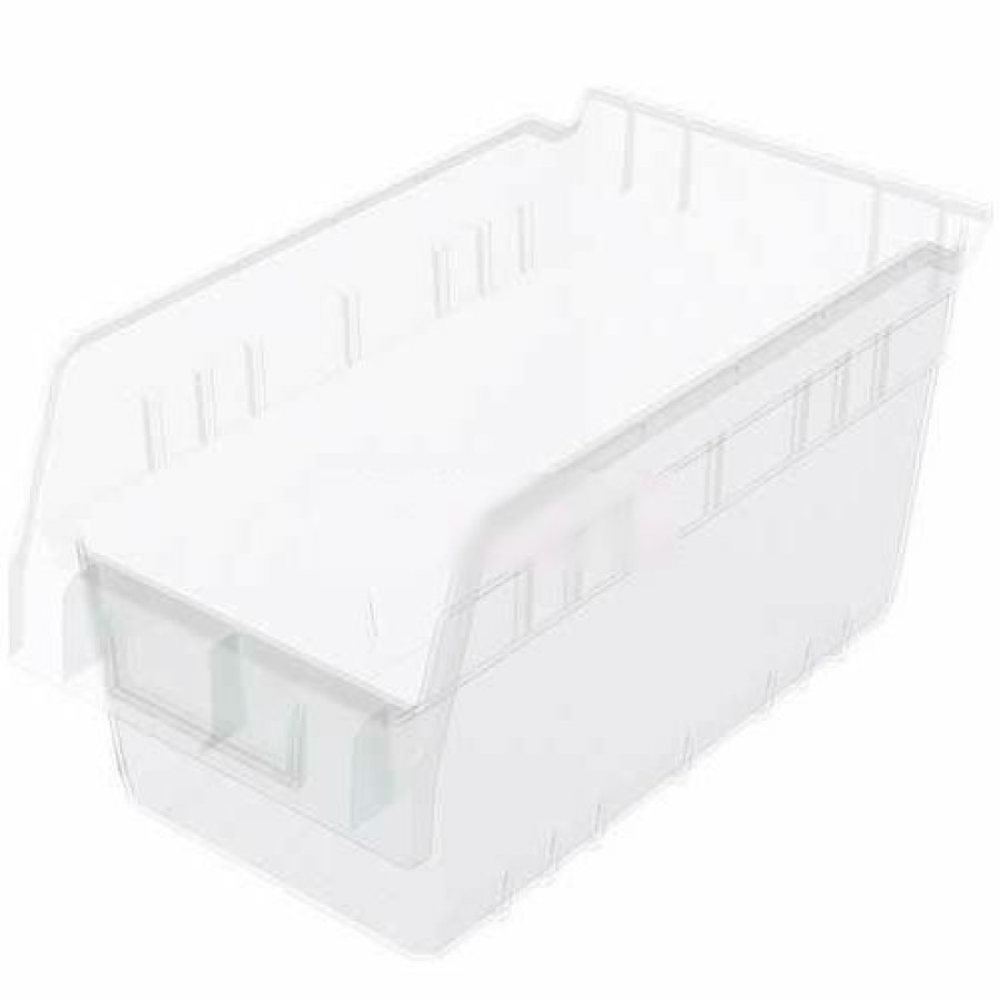 Containers & Organizers * | Akro-Mils Shelfmax Plastic Nesting Storage Shelf Bin 30090 6-5/8"W X 11-5/8"D X 6"H Clear Pkg Qty 10