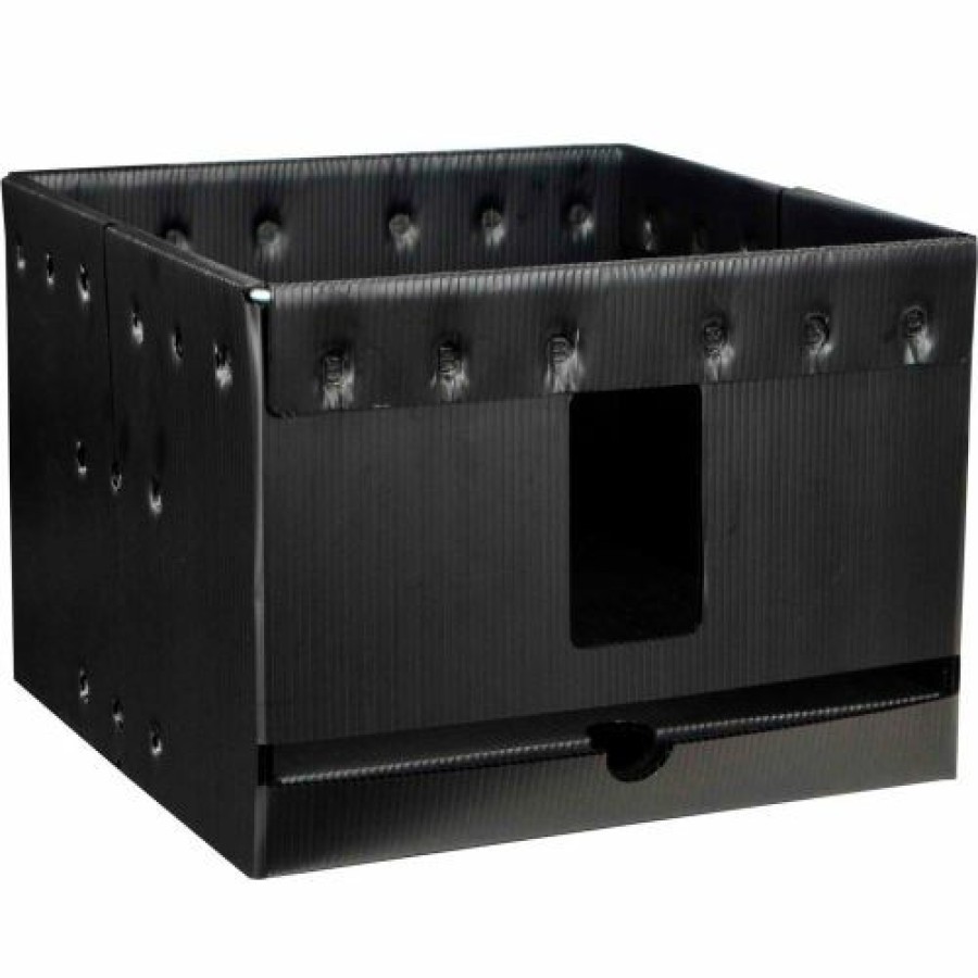 Containers & Organizers * | Protektive Pak Plastek Vertical 13" Reel Storage Container 37569 14"L X 14"W X 9-1/2"H Black Pkg Qty 5