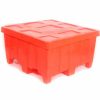 Containers & Organizers * | Forkliftable Bulk Shipping Container With Lid 44"L X 44"W X 23"H, Red